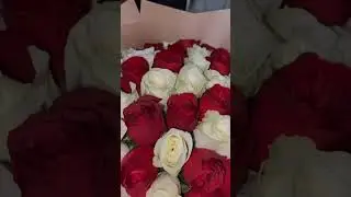Red & White Roses Bouquet | Birthday/Anniversary Flowers | Order Online From ONLINEDELIVERY.IN