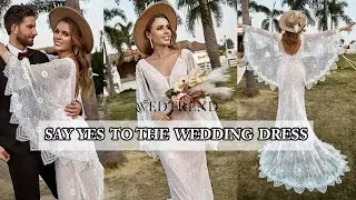 2023 Spring Wedding Dresses Trends|Dainty Floral Lace Creates a Gorgeous|Boho Wedding Dress|Wedtrend