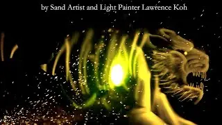 Chinese New Year Golden Tiger Light Drawing Performance - Sand Artist and Light Painter Lawrence Koh