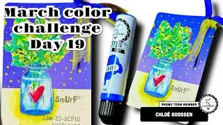 Art by Marlene March color challenge day 19, ABM-25-PC02!🩵