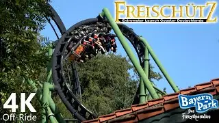 Freisch&uuml;tz - 4K Off-Ride - Bayern-Park - Maurer X-Car Flying Launch Coaster - Cinematic