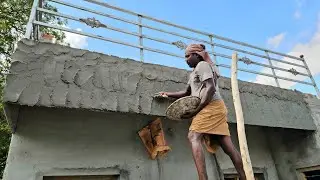 Techniques of DropWall Plastering with Cement Border Accurately|Front Wall Plastering|Wall Design