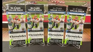2020 Chronicles NFL Football Value Pack rip. Breaking 4 - 15 card Value packs. Lots of good rookies.