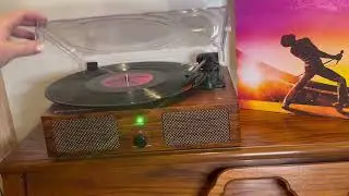 Vinyl Record Player Wireless Turntable with Built in Speakers and USB Belt Driven Vintage Phonograph