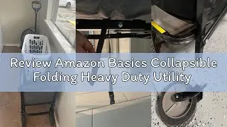 Review Amazon Basics Collapsible Folding Heavy Duty Utility Wagon for Outdoor Sports, 265 pounds Wei