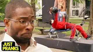 Sport Fail: Man Falls into Hidden Trap! 🤯 | Just Pranks