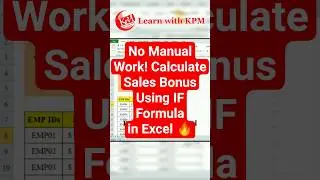 No Manual Work! Calculate Sales Bonus Using IF Formula in Excel 🔥 #shorts #excel