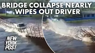 Russian bridge collapse washes truck into river | New York Post