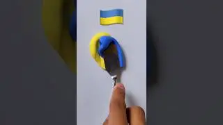 Mixing the flag of Ukraine 🇺🇦, what color does it make? #colormixing #asmrart #flagmixing #ukraine