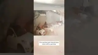 11 Cars Crushed When Retaining Wall Collapses #shorts