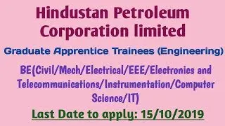 HPCL|Graduate Apprentice Trainees (Engineering)|BE|