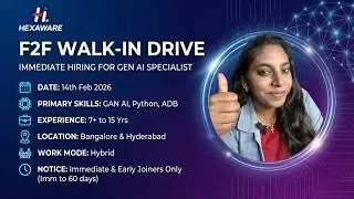 🚨 F2F Walk-In Drive | Hexaware Technologies | 14th Feb 2026 🚨