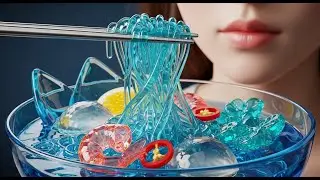 Eating Crystal & Glass Food ASMR &ndash; Magical Dessert & Ramen Sounds 🍓✨ |Oddly satisfying