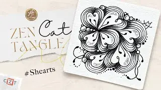 【😽晚安貓貓】#shearts ❥ #禪繞畫 #禅绕画 #ゼンタングル #젠탱글 #JJ100Daily2025II
