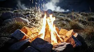 Night Campfire Ambience 🌙 Cozy Fire Loop for Relaxation & Sleep