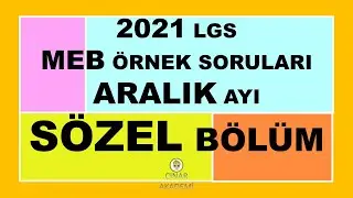 LGS-ARALIK AYI ÖRNEK SORULARI-SÖZEL BÖLÜM-AÇIKLAMALI ÇÖZÜMLERİYLE