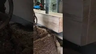 the process of cutting and splitting wood with a sawmill machine #shorts #woodscraft #woodworking