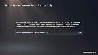 PS5: Как включить/выключить функцию автоматического сообщения об ошибках системного программного ...