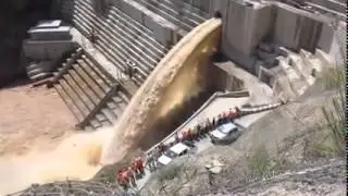 Ethiopia  Gilgel Gibe III First Water Spilage