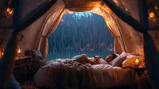 ASMR Rain Sounds on Tent ⛺ Deep Sleep, Relax, Anxiety Relief