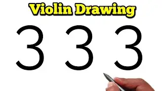 🎻 How to Draw a Violin Using Number 33 | Amazing Number Drawing Trick