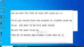 FIX FIFA 21 CRASH IN KICK OFF MATCH