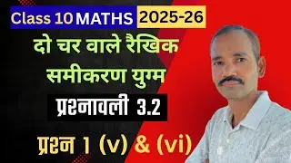 Class 10 Maths | Prashnavali 3.2 / प्रश्नावली 3.2 / Exercise 3.2 Question 1 (v) & (vi) | Prashn 1