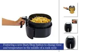 GoWISE USA 5.8-Quarts 8-in-1 Electric Air Fryer XL + 50 Recipes for your Air Fryer Book (Black)