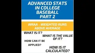 wRAA - Advanced Stats in College Baseball, Part 2