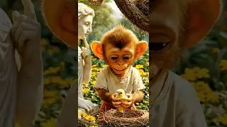 monkey helping bird #viral #shorts #video