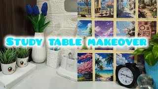 Asthetic Study Table Makeover | Study Table Decor Ideas | #makeover #decor #study #tips 