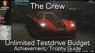 The Crew - Unlimited Testdrive Budget Achievement/Trophy Guide - Koenigsegg Agera R