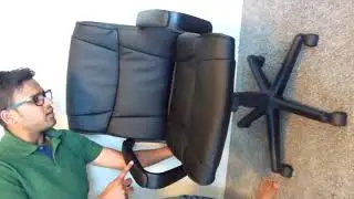 Padded Office Desk Chair with Armrests, Adjustable HeightTilt, 360 Degree Swivel, 275Lb Capacity   B