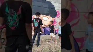 GRAFFITI JAMMING..WORK IN PROGRES.. diton king #shorts #mural #indonesia