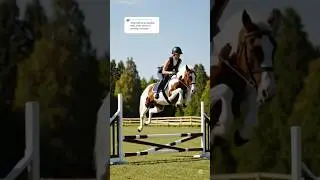 After many tries it went over the jump😅 #ai #horse #fake #viral