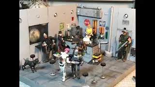 1/24 Scale Scratchbuilt Sci-fi Space Bar Scene With MB figures