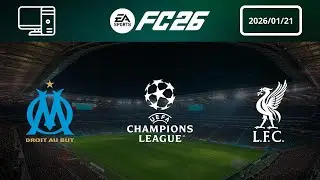 [4K] Olympique Marseille vs Liverpool - Prediction - 2025-26 UEFA Champions League - EA FC 26