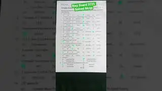 Rawalpindi Board G-1 2025 Solved Mcqs #v1dy #mras2500 #rwpboard #mcqs