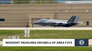 Resident measures decibels of area F35s