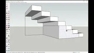 Создание лестницы с перилами в SketchUp | Инструмент &laquo;Переместить/Копировать&raquo;