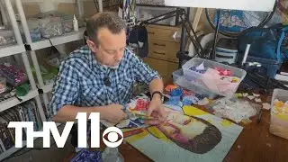 Man uses candy wrappers to make works of art