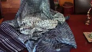 Machine stitched shibori