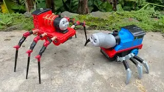 merakit thomas choo choo charles, thomas train spider dan thomas monster diy