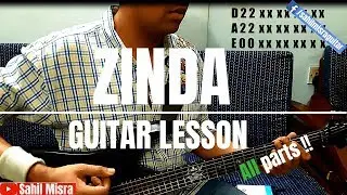 How to play Zinda on Guitar | Zinda | Bhaag Milkha Bhaag | Guitar Lesson | With tabs