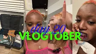 VLOGTOBER DAY 20 |  my styling process, (more) travel prep,  diy lashes, tooth gems, wig prep ++