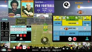 Strat-O-Matic Football scoreboard using Offense & Defense play-calling cards and other game demos