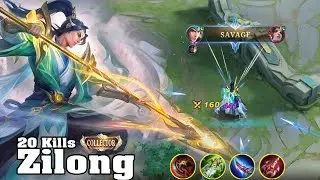 20 kills - Zilong Brutal Spear DMG!! Collector Skin - Gameplay - Cyber.