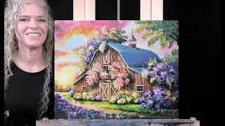 SPRING BARN- Learn How to Draw and Paint with Acrylics- Easy Beginner Acrylic Painting Tutorial