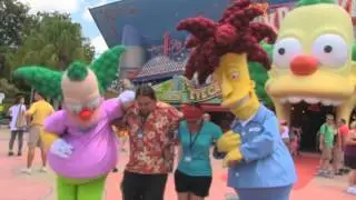 Krusty the Clown and Sideshow Bob walkaround characters at Universal Studios Florida