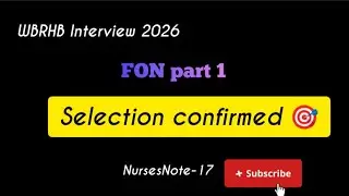 WBHRB interview FON questions for Grade II staff nurse #wbhrb #interview #staffnurse 